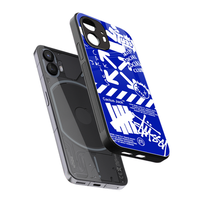 blue travis scott x anti social social club back phone cover | glass case for nothing phone 2