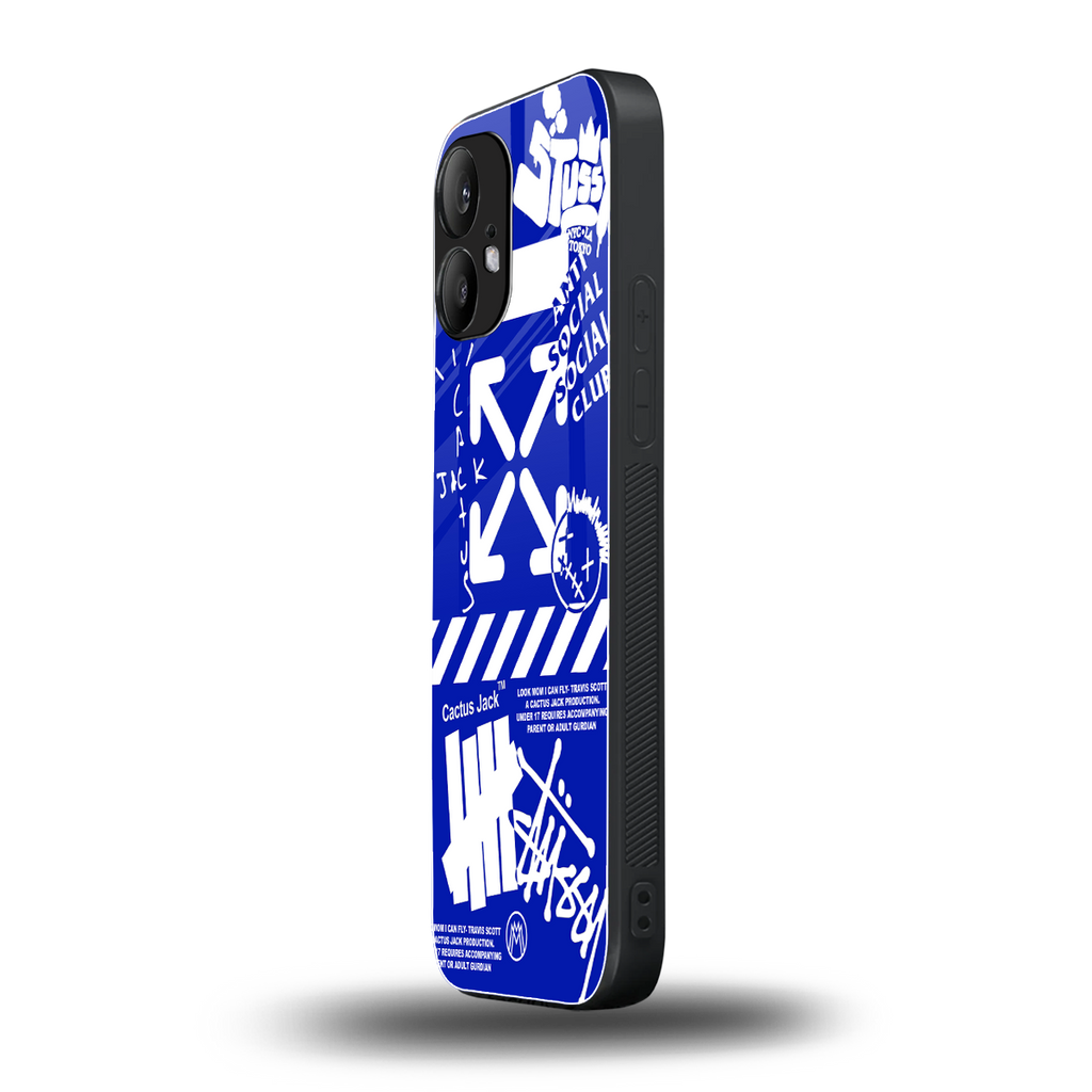 blue travis scott x anti social social club back phone cover | glass case for nothing phone 2