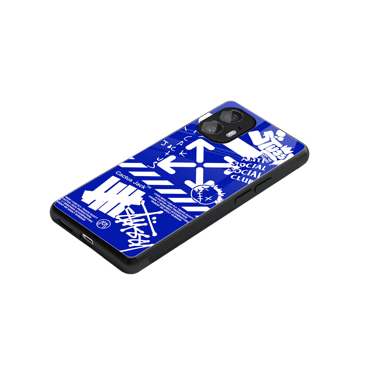 blue travis scott x anti social social club back phone cover | glass case for nothing phone 2