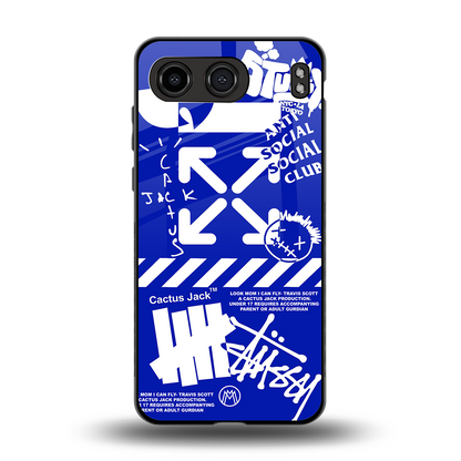 blue travis scott x anti social social club back phone cover | glass case for oneplus nord 4