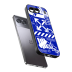 blue travis scott x anti social social club back phone cover | glass case for oneplus nord 4