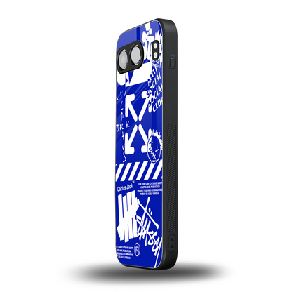 blue travis scott x anti social social club back phone cover | glass case for oneplus nord 4