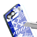 blue travis scott x anti social social club back phone cover | glass case for oneplus nord 4