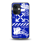 blue travis scott x anti social social club back phone cover | glass case for oneplus nord ce 3