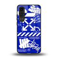 blue travis scott x anti social social club back phone cover | glass case for oneplus nord ce 4 lite