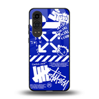 blue travis scott x anti social social club back phone cover | glass case for oneplus nord ce 4 lite