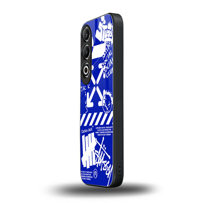 blue travis scott x anti social social club back phone cover | glass case for oneplus nord ce 4
