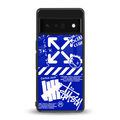 blue travis scott x anti social social club back phone cover | glass case for google pixel 6 pro