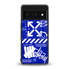 blue travis scott x anti social social club back phone cover | glass case for google pixel 6 pro