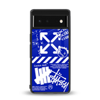 blue travis scott x anti social social club back phone cover | glass case for google pixel 6