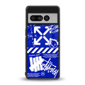 blue travis scott x anti social social club back phone cover | glass case for google pixel 7 pro