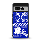 blue travis scott x anti social social club back phone cover | glass case for google pixel 7 pro