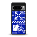 blue travis scott x anti social social club back phone cover | glass case for google pixel 8 pro