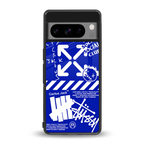blue travis scott x anti social social club back phone cover | glass case for google pixel 8 pro