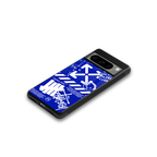 blue travis scott x anti social social club back phone cover | glass case for google pixel 8 pro