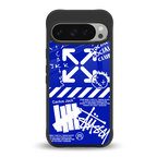 blue travis scott x anti social social club back phone cover | glass case for google pixel 9 pro xl