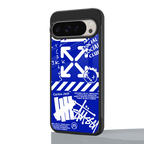 blue travis scott x anti social social club back phone cover | glass case for google pixel 9 pro xl