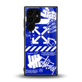 blue travis scott x anti social social club back phone cover | glass case for samsung galaxy s23 ultra