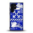blue travis scott x anti social social club back phone cover | glass case for samsung galaxy s23 ultra