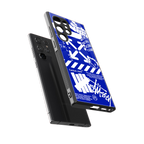 blue travis scott x anti social social club back phone cover | glass case for samsung galaxy s24 ultra