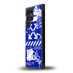 blue travis scott x anti social social club back phone cover | glass case for samsung galaxy s23 ultra