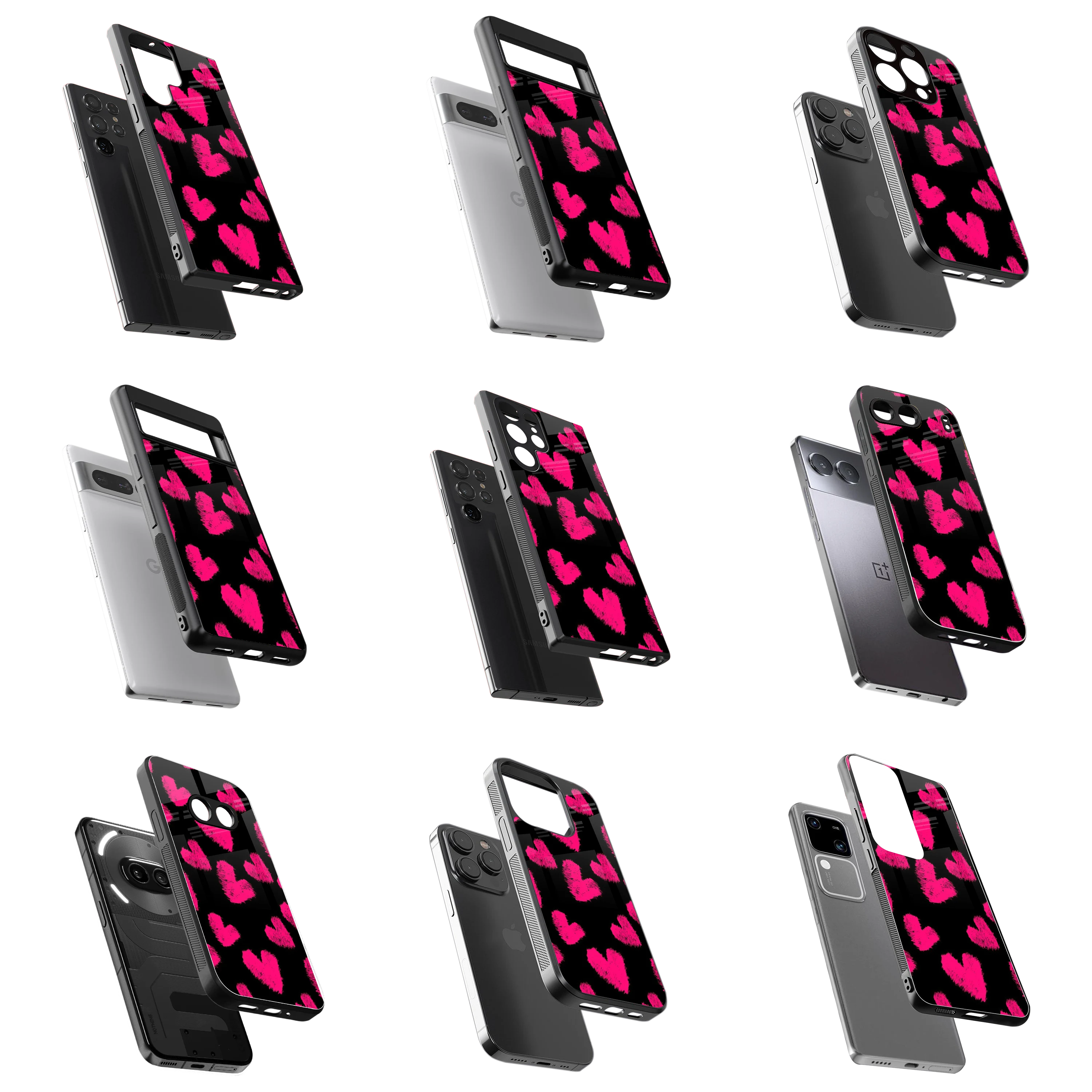 Durable Glass Back Mobile Case for iPhone, Samsung, OnePlus, Google Pixel, Redmi, Vivo, Oppo