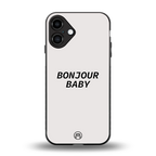 bonjour baby back phone cover | glass case for iphone 16 plus