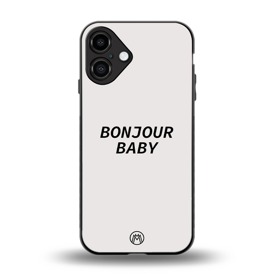 bonjour baby back phone cover | glass case for iphone 16 plus