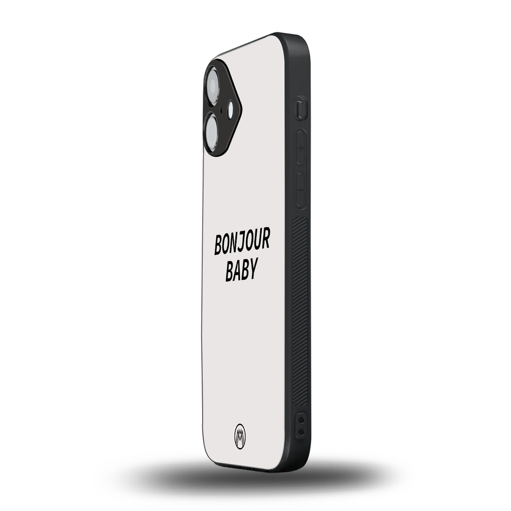 bonjour baby back phone cover | glass case for iphone 16 plus