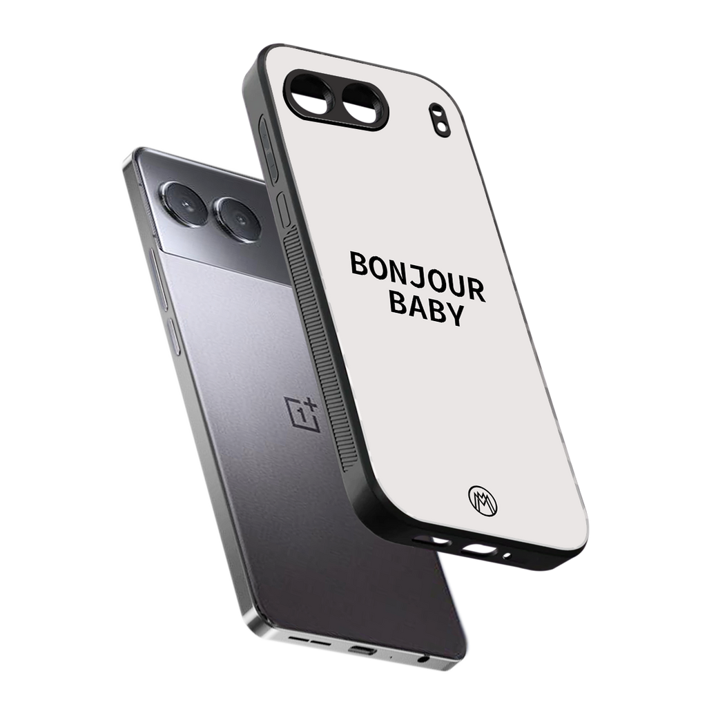 bonjour baby back phone cover | glass case for oneplus nord 4