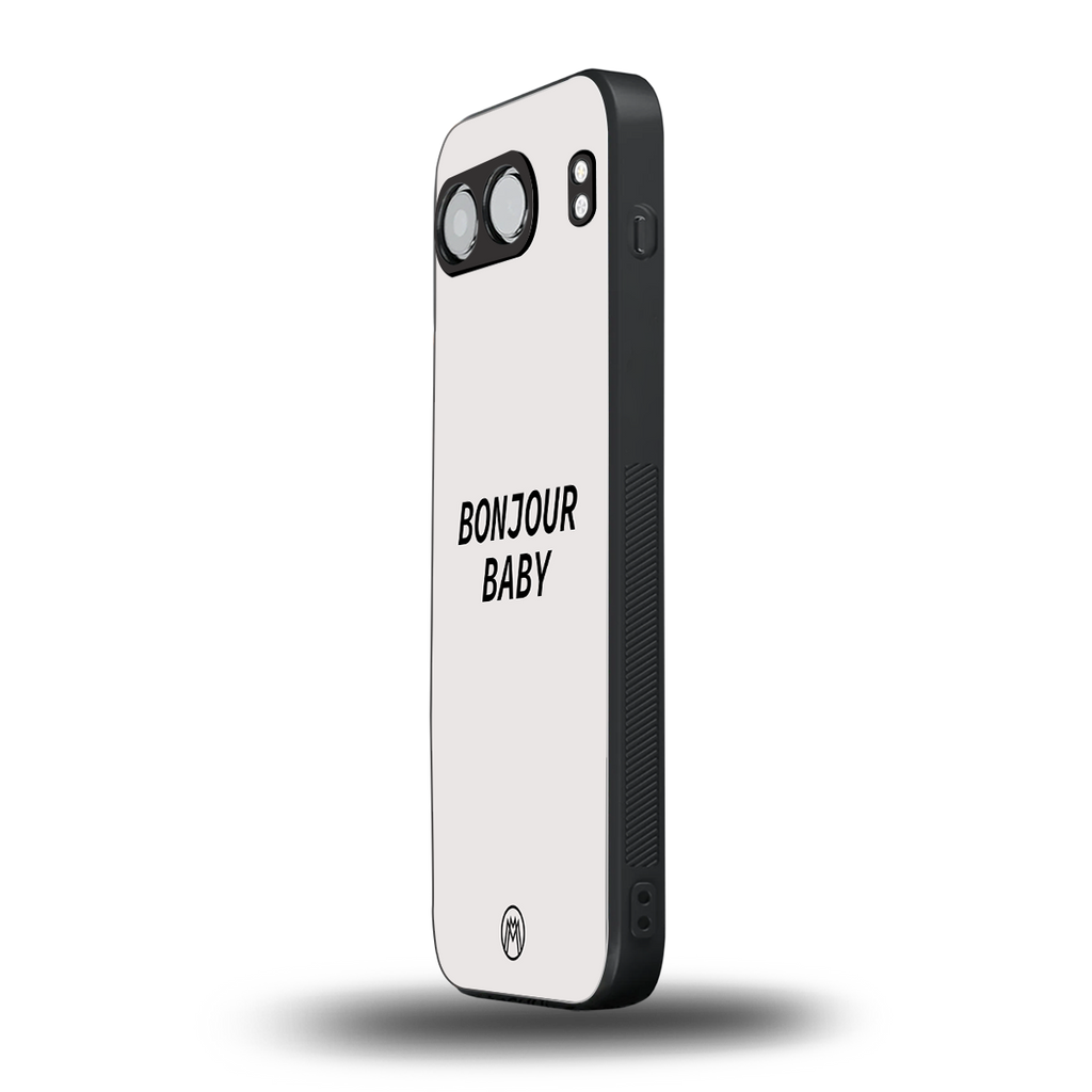 bonjour baby back phone cover | glass case for oneplus nord 4