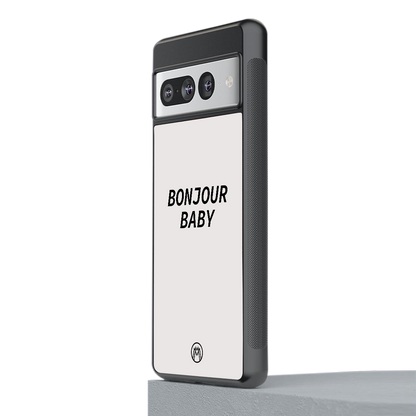 bonjour baby back phone cover | glass case for google pixel 7 pro