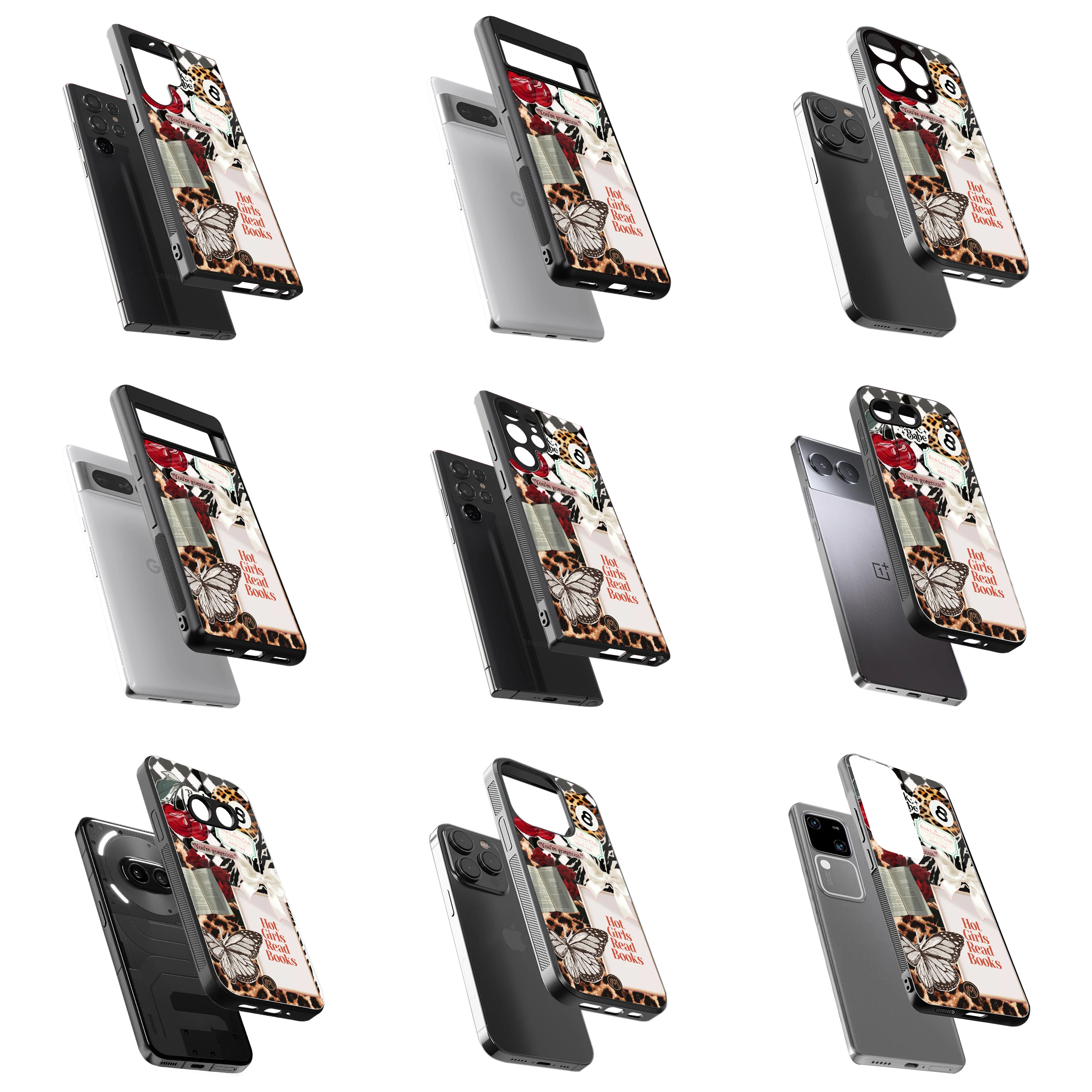 Durable Glass Back Mobile Case for iPhone, Samsung, OnePlus, Google Pixel, Redmi, Vivo, Oppo