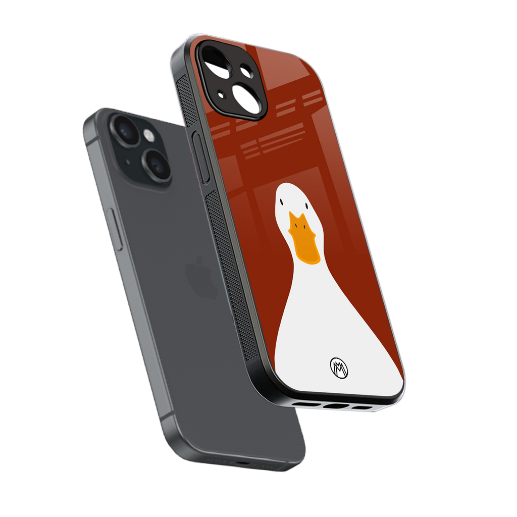 boring goose back phone cover | glass case for iphone 13 mini