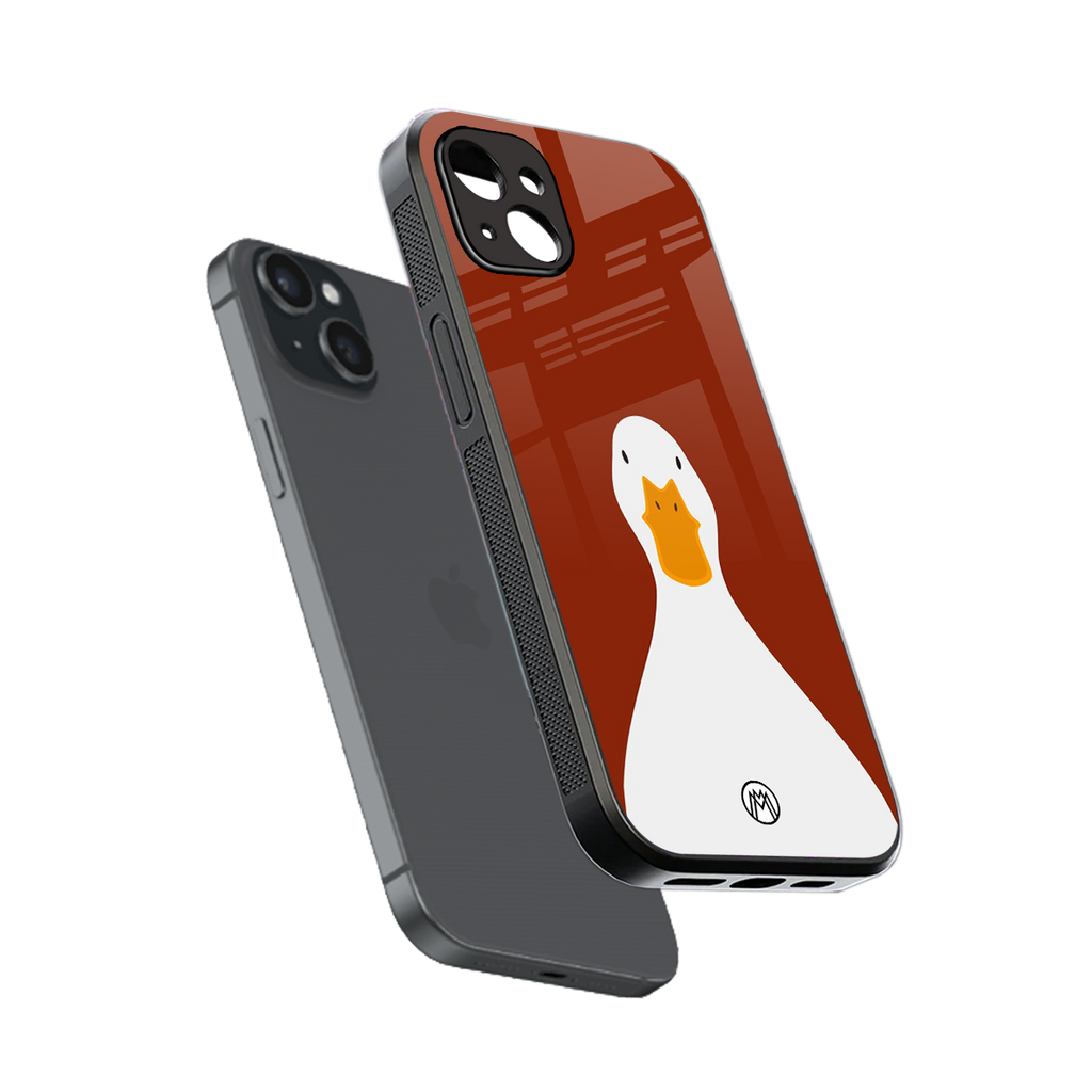 boring goose back phone cover | glass case for iphone 15 plus