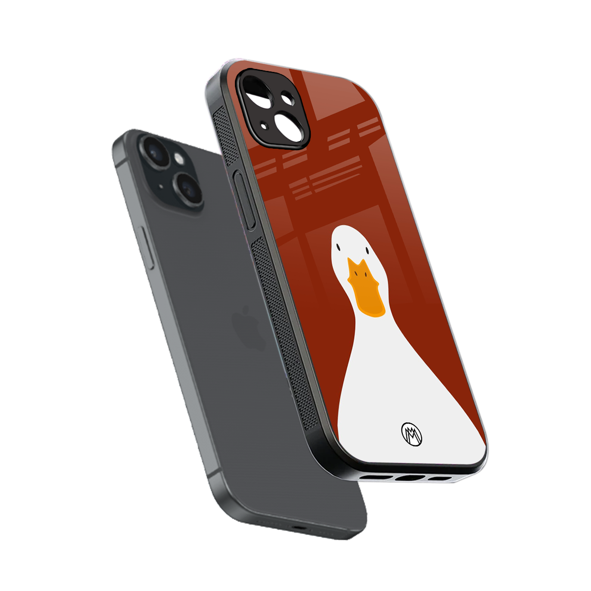 boring goose back phone cover | glass case for iphone 15 plus