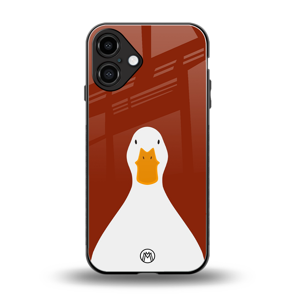 boring goose back phone cover | glass case for iphone 16 plus