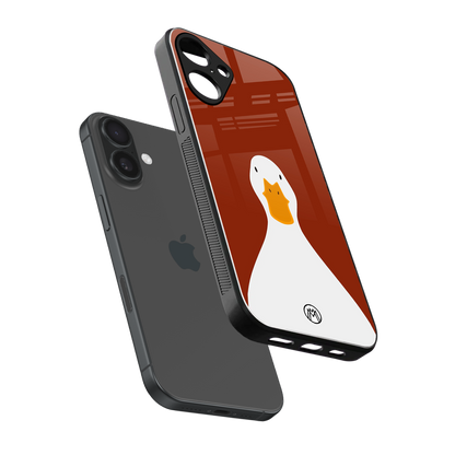 boring goose back phone cover | glass case for iphone 16 plus