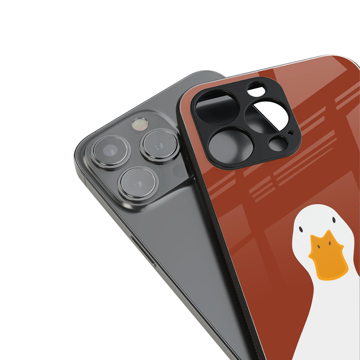 boring goose back phone cover | glass case for iphone 16 plus