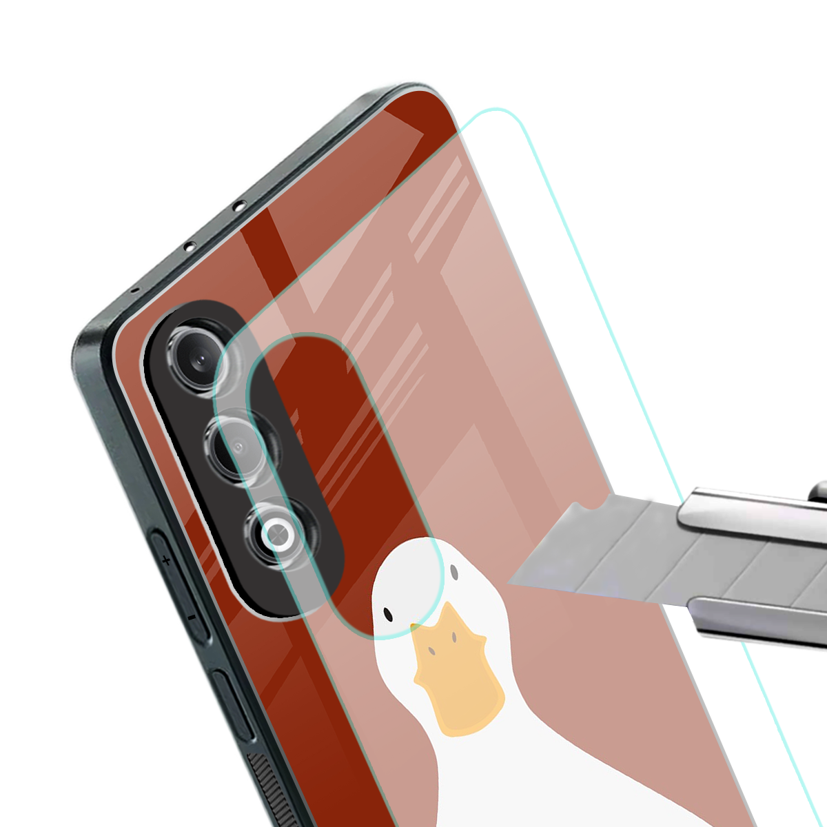 boring goose back phone cover | glass case for oneplus nord ce 4