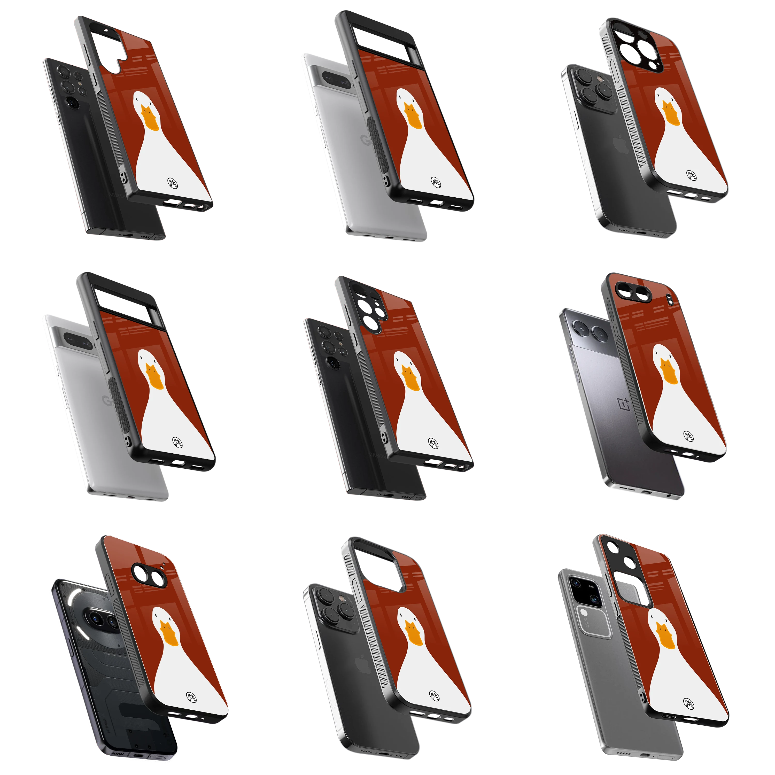 Durable Glass Back Mobile Case for iPhone, Samsung, OnePlus, Google Pixel, Redmi, Vivo, Oppo