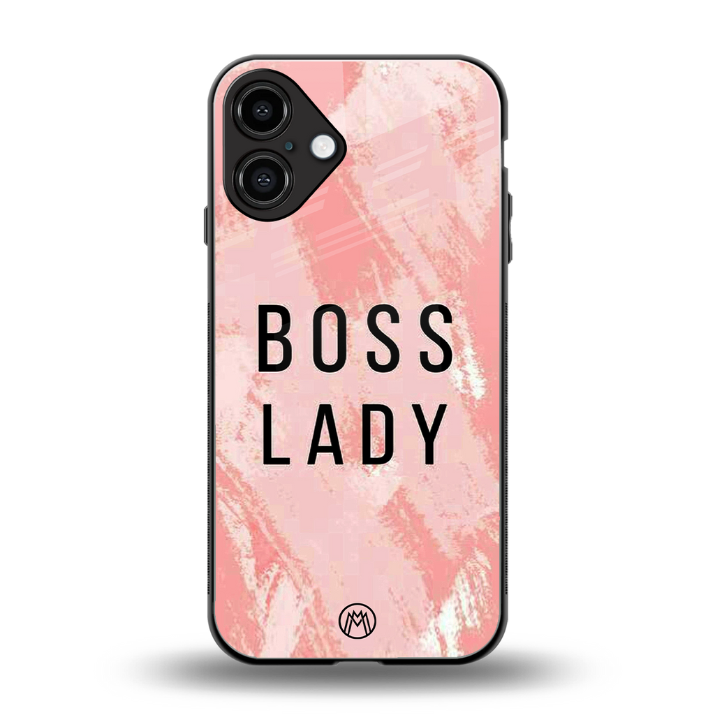 boss lady back phone cover | glass case for iphone 16 plus