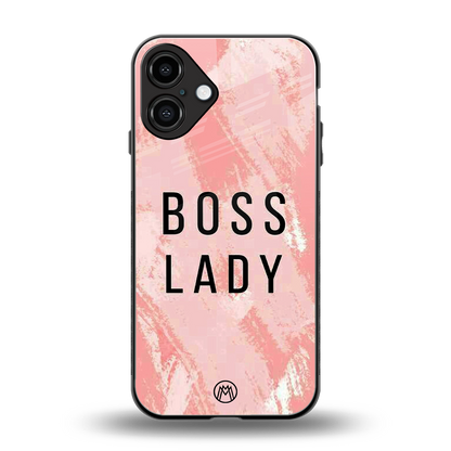 boss lady back phone cover | glass case for iphone 16 plus