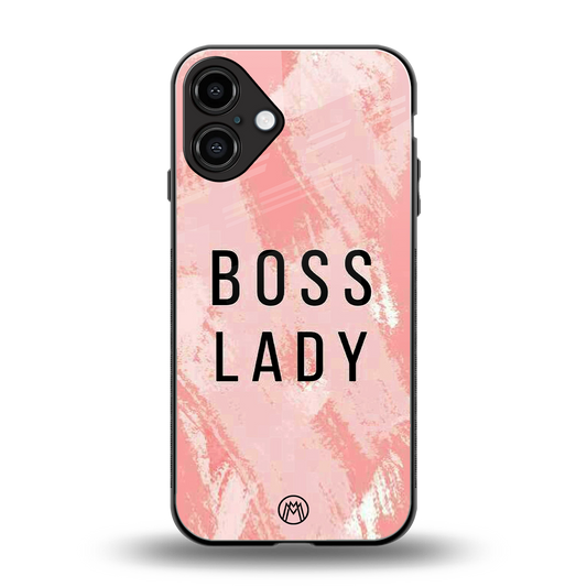 boss lady back phone cover | glass case for iphone 16 plus