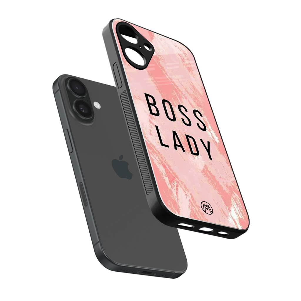 boss lady back phone cover | glass case for iphone 16 plus
