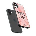 boss lady back phone cover | glass case for iphone 16 plus