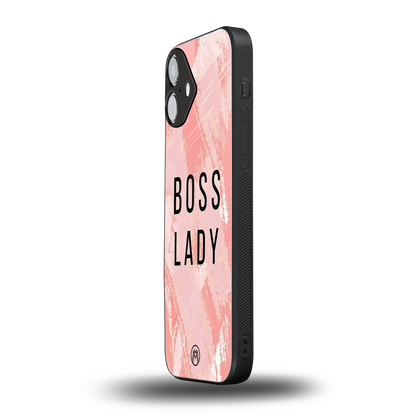 boss lady back phone cover | glass case for iphone 16 plus
