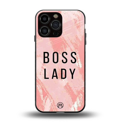 boss lady back phone cover | glass case for iphone 16 pro max