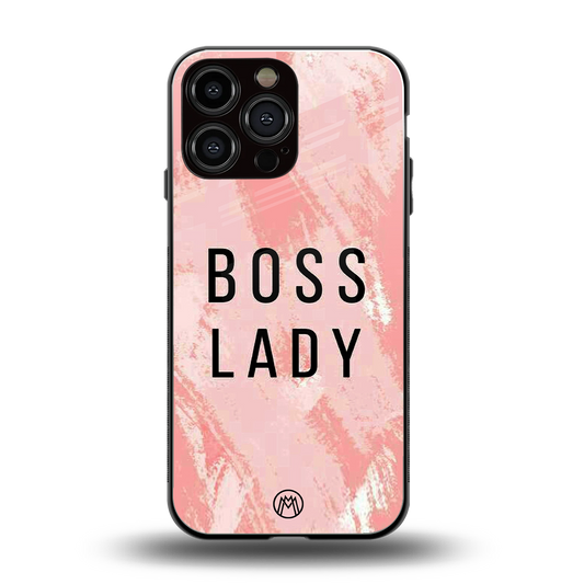 boss lady back phone cover | glass case for iphone 16 pro max