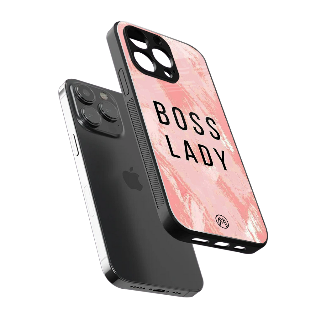 boss lady back phone cover | glass case for iphone 16 pro max
